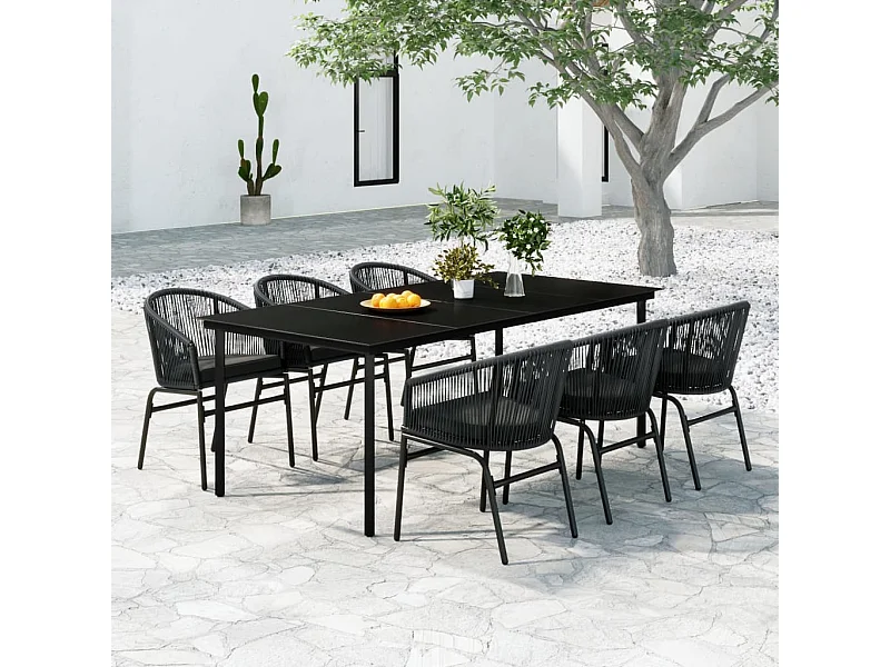 Ensemble de salle à manger de jardin 7 pcs Anthracite 8