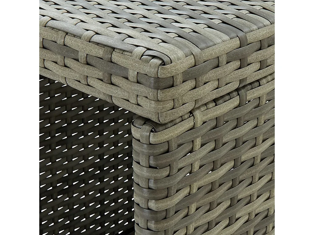 Meuble de bar de jardin 5 pcs et coussins Résine tressée Gris