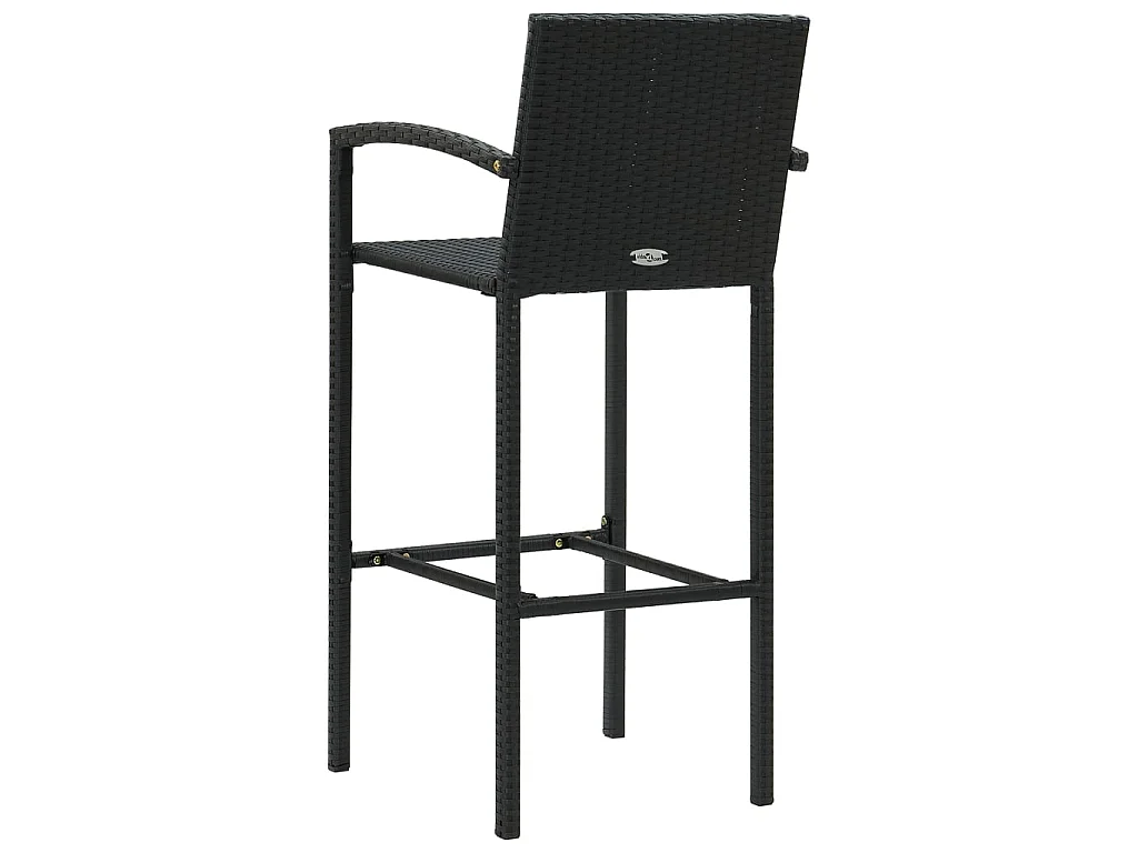 Ensemble de bar de jardin 5 pcs Résine tressée Noir
