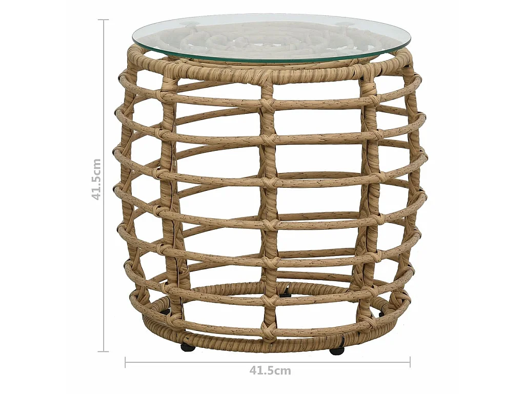 Ensemble de bistro 3 pcs Résine tressée Chêne