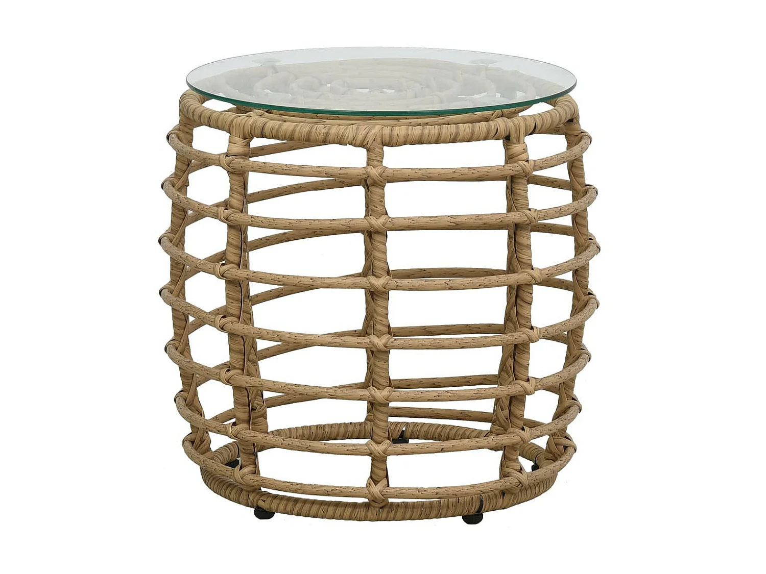 Ensemble de bistro 3 pcs Résine tressée Chêne