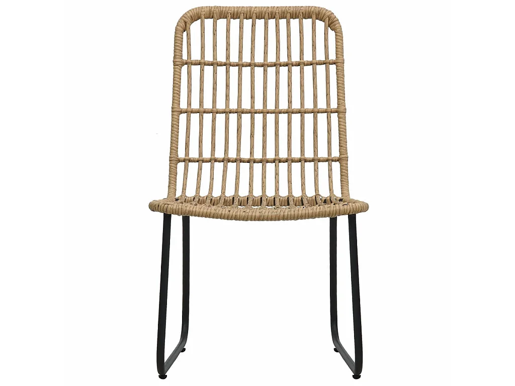 Ensemble de bistro 3 pcs Résine tressée Chêne