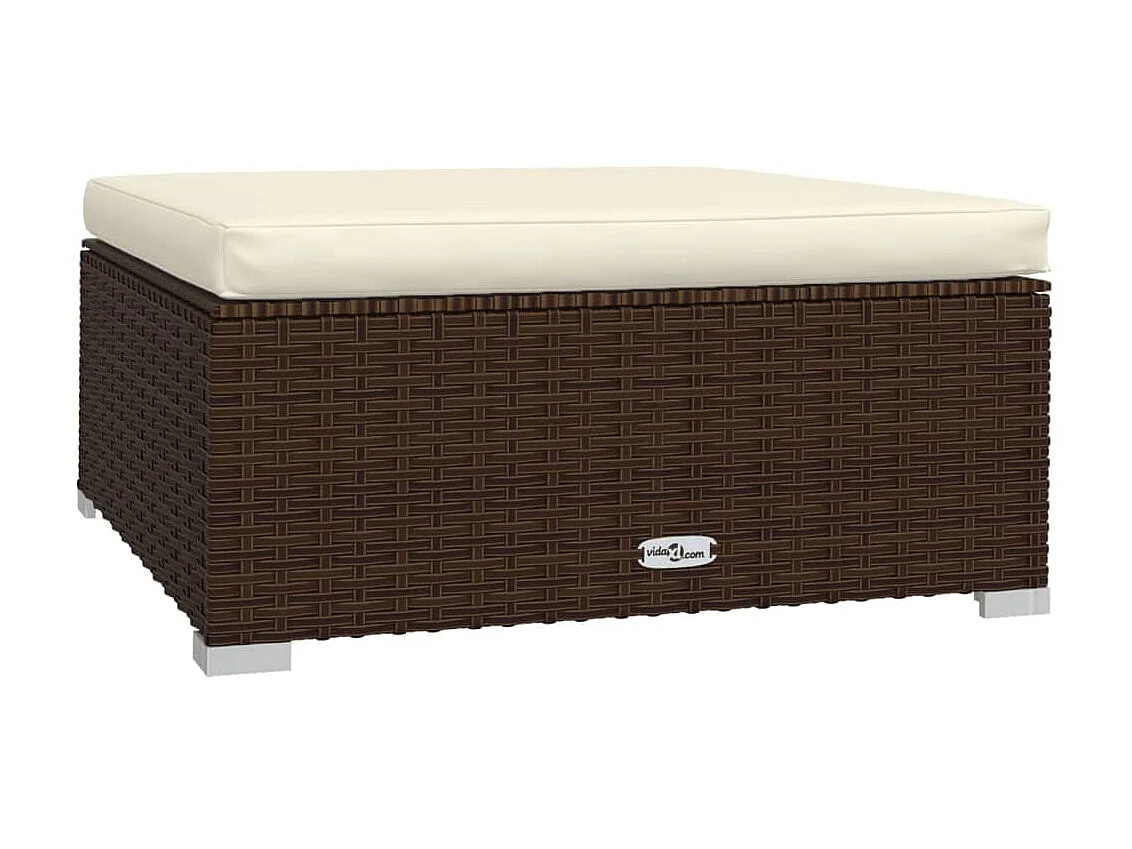 Salon de jardin 4 pcs avec coussins Résine tressée Marron 8