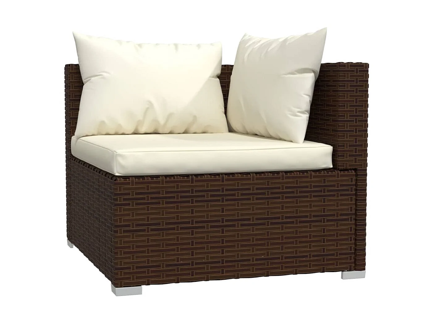 Salon de jardin 4 pcs avec coussins Résine tressée Marron 8