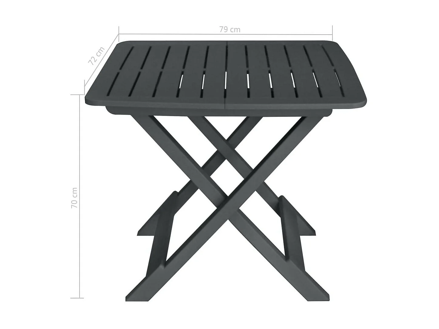 Mobilier de bistro pliable 3 pcs Plastique Anthracite