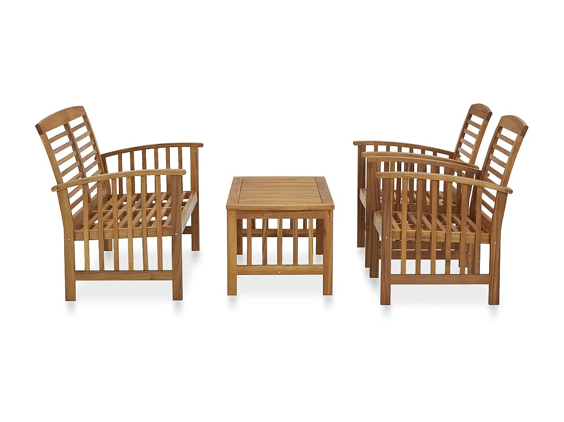 Salon de jardin 4 pcs Bois d'acacia solide 4