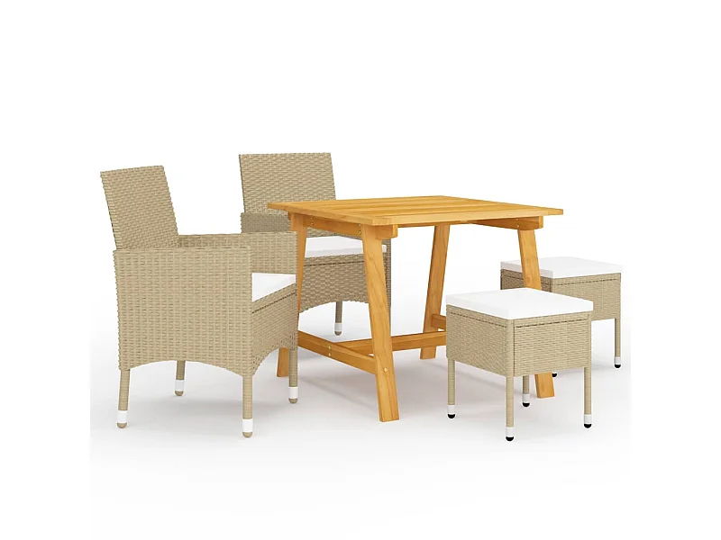Ensemble de salle à manger de jardin 5 pcs Beige 4