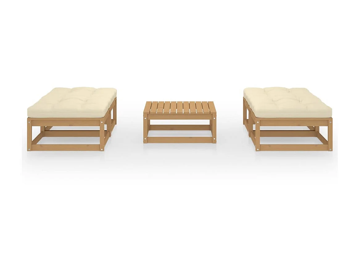 Salon de jardin 5 pcs avec coussins Bois de pin massif 34