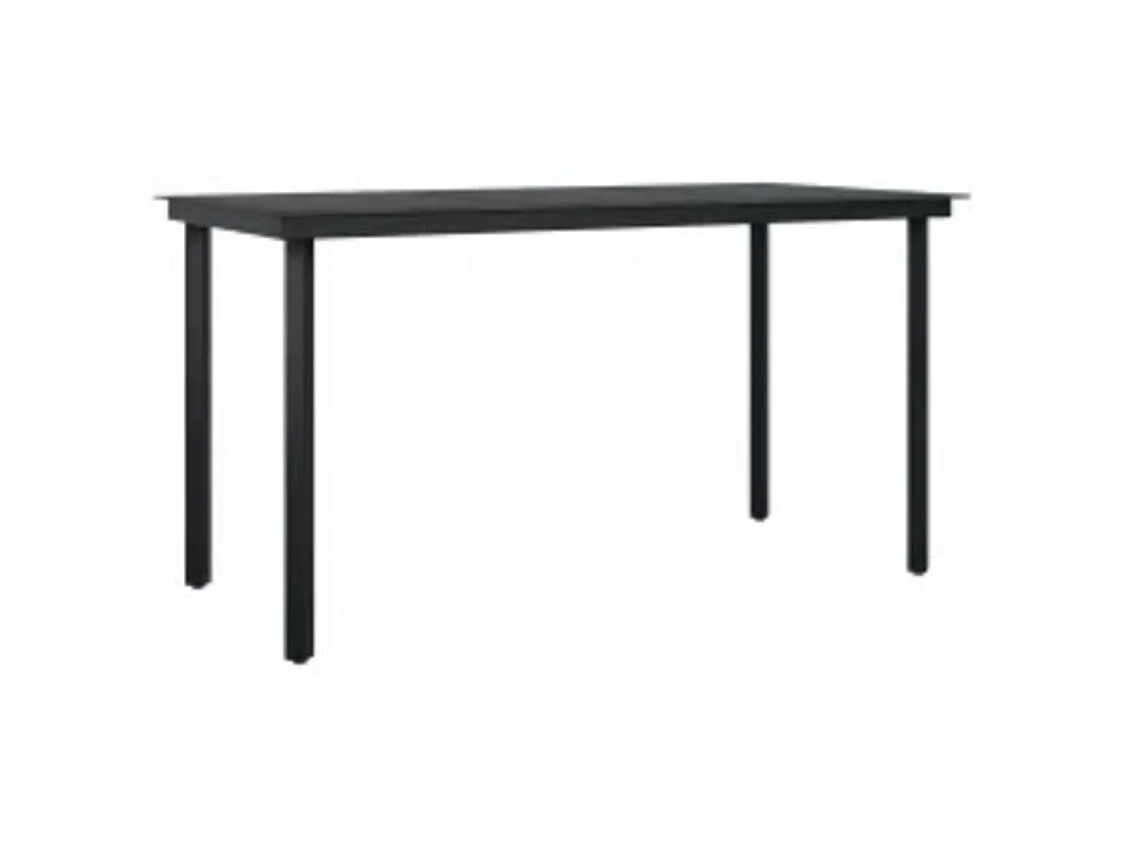 Mobilier de salle à manger d'extérieur avec coussins 7 pcs Noir