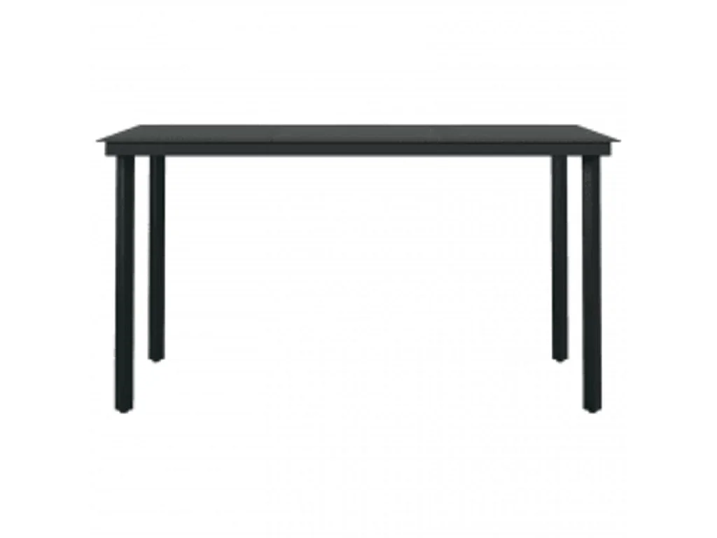 Mobilier de salle à manger d'extérieur avec coussins 7 pcs Noir