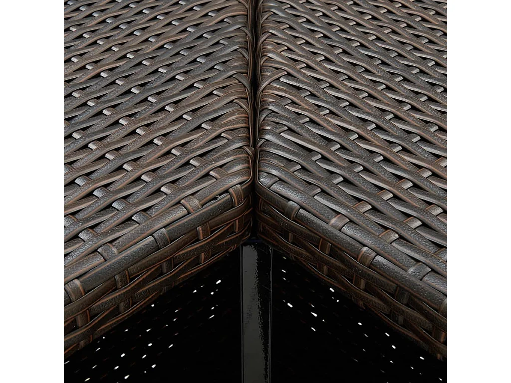 Meuble de bar de jardin 8 pcs et coussins Résine tressée Marron