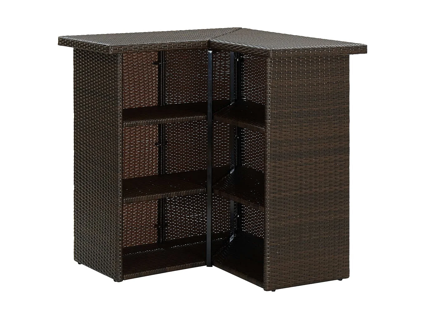 Meuble de bar de jardin 8 pcs et coussins Résine tressée Marron