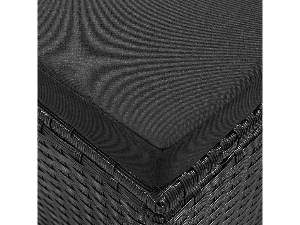 Salon de jardin 4 pcs Noir avec coussins Résine tressée