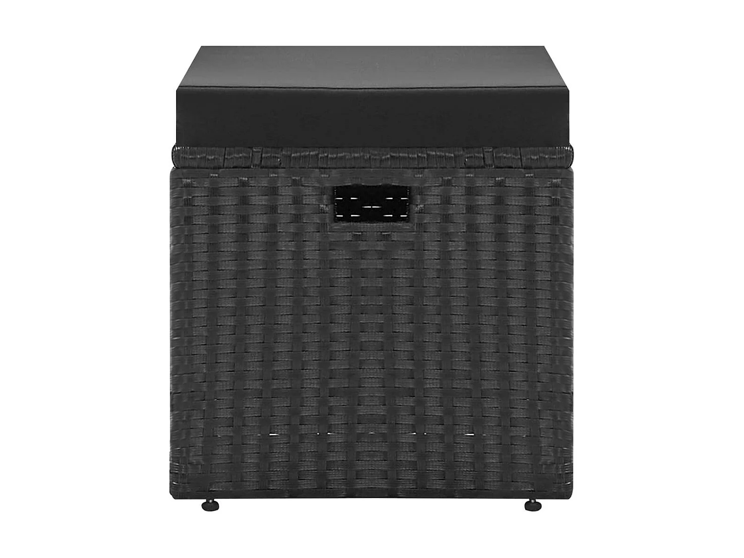 Salon de jardin 4 pcs Noir avec coussins Résine tressée