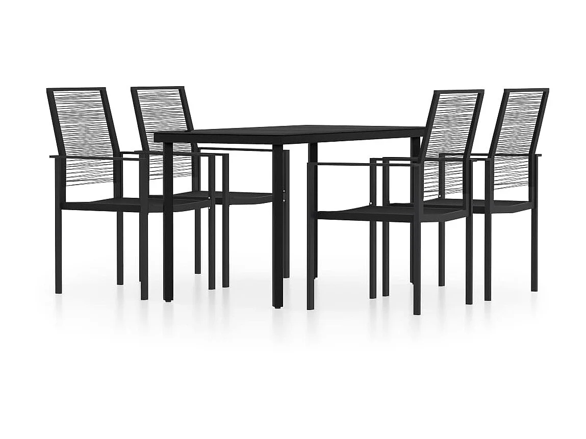 Ensemble de salle à manger de jardin 5 pcs Noir 32
