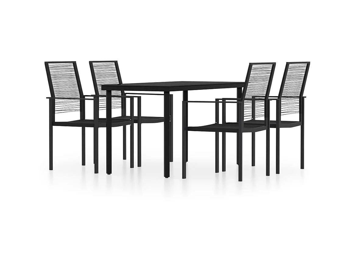 Ensemble de salle à manger de jardin 5 pcs Noir 32