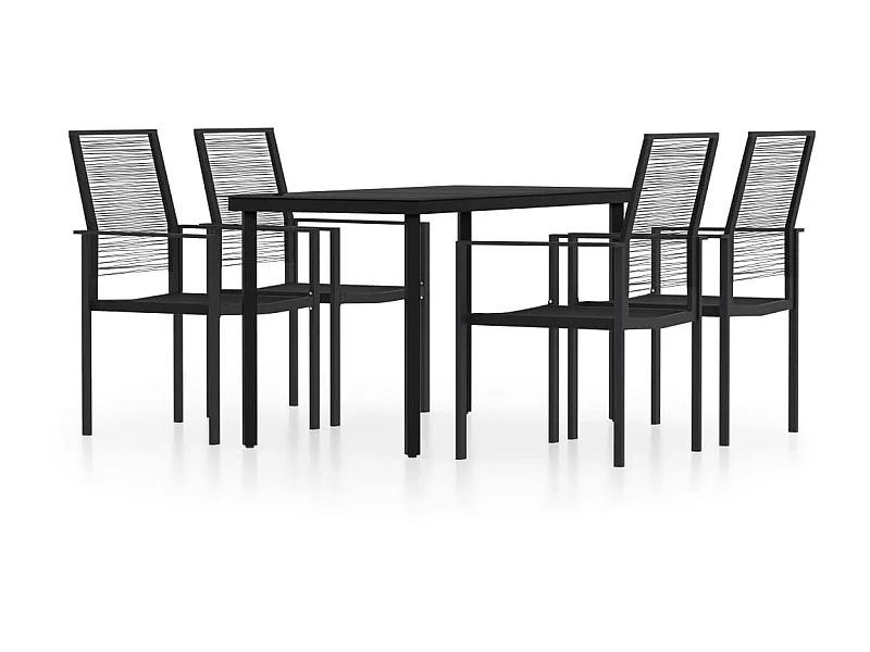 Ensemble de salle à manger de jardin 5 pcs Noir 32
