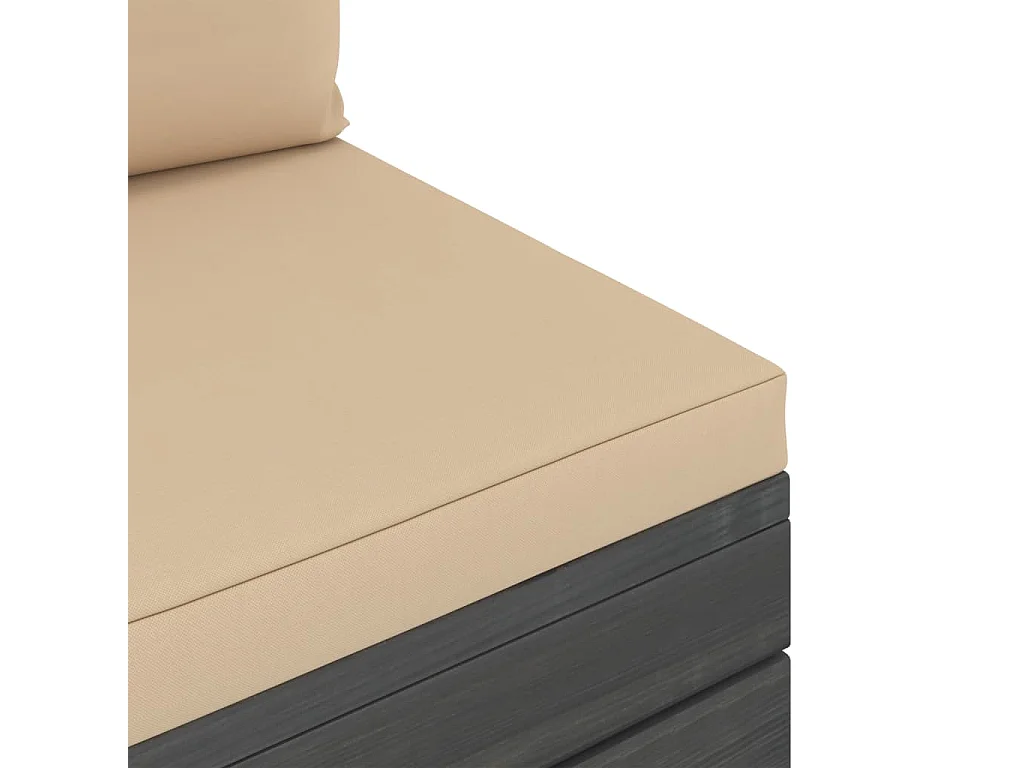 Salon palette de jardin 2 pcs avec coussins Bois de pin massif 13