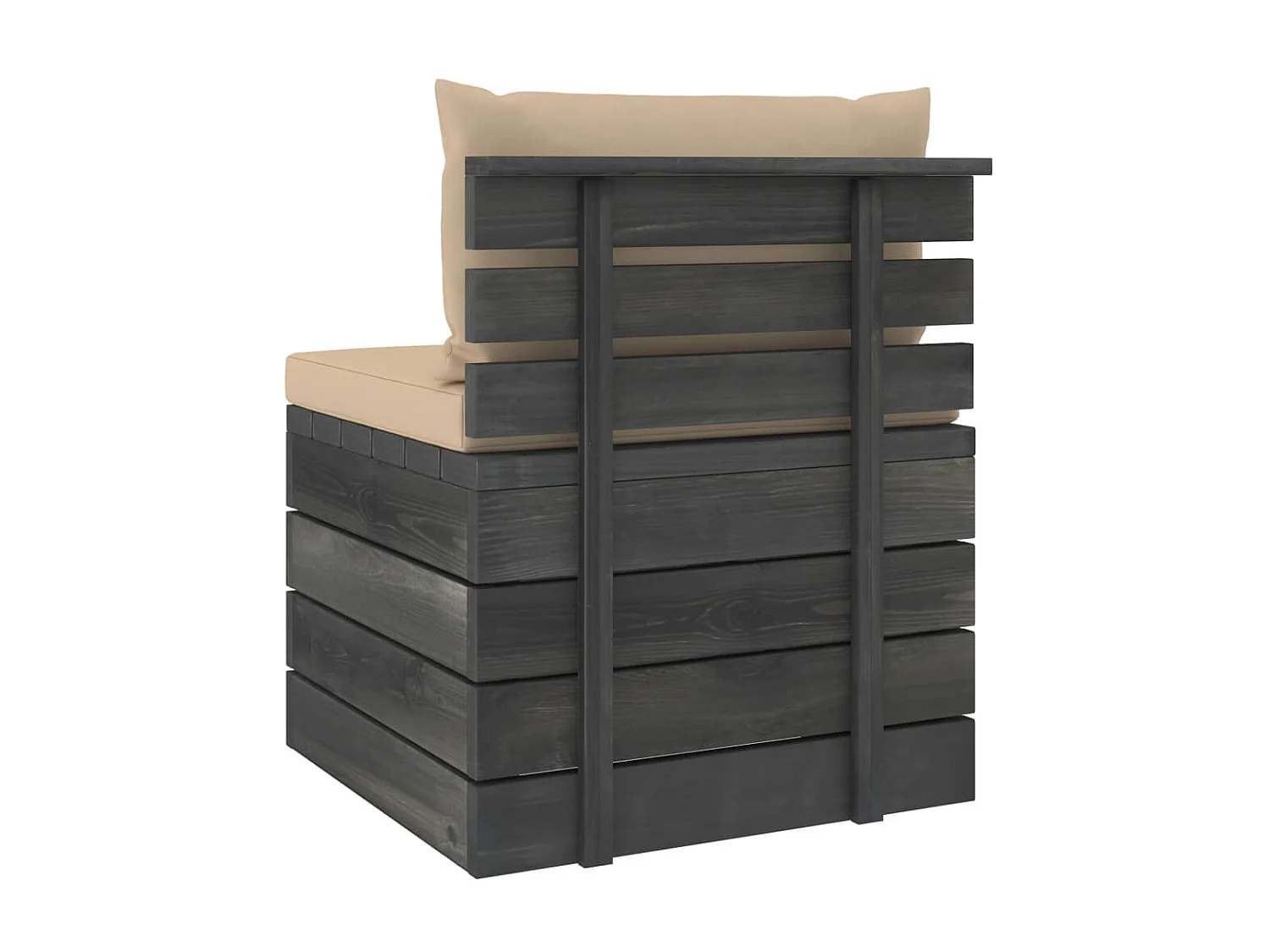 Salon palette de jardin 2 pcs avec coussins Bois de pin massif 13