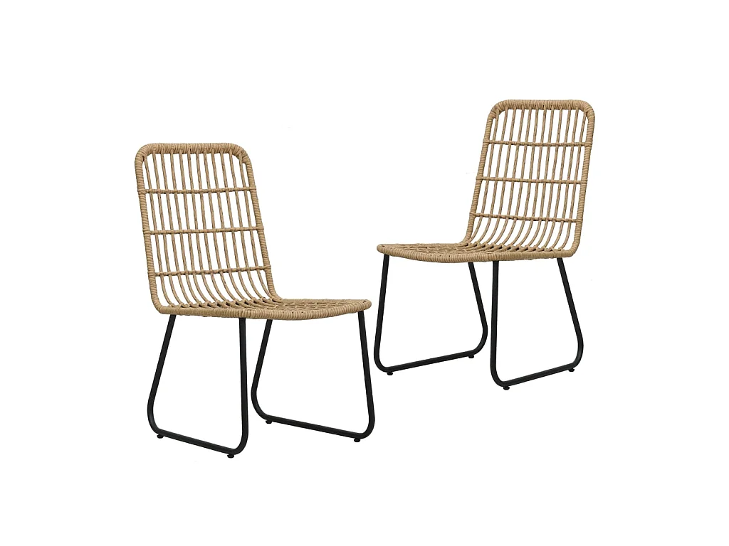 Ensemble à dîner d'extérieur 3 pcs Résine tressée et verre 2