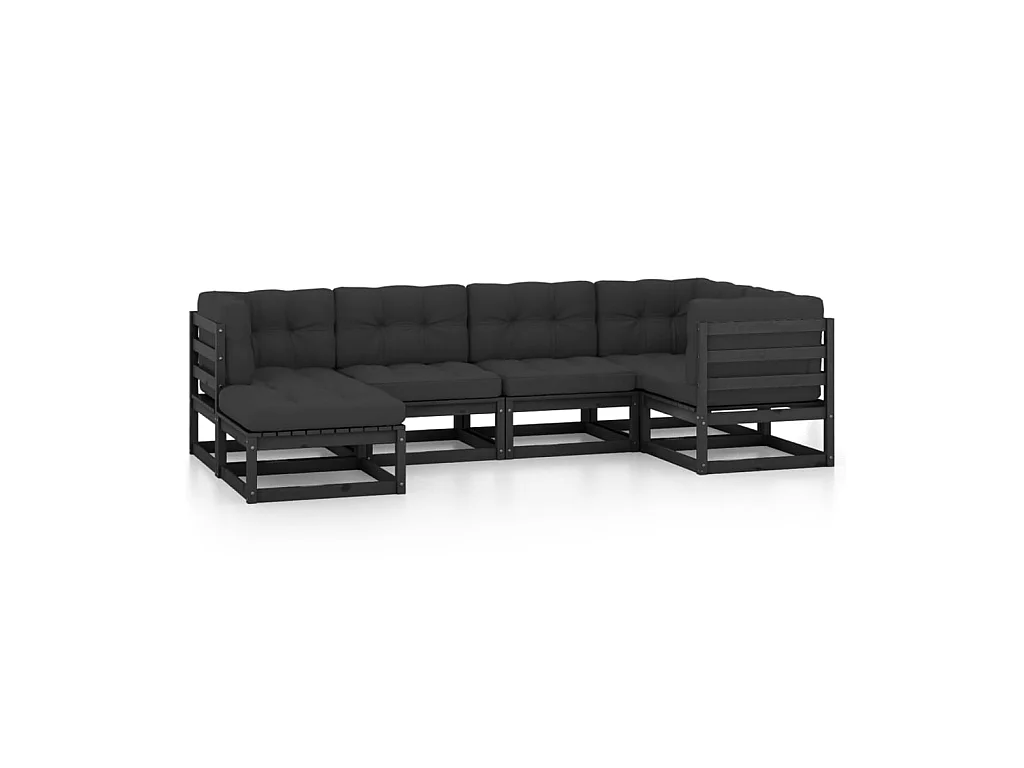 Salon de jardin 6 pcs avec coussins Bois de pin massif 71