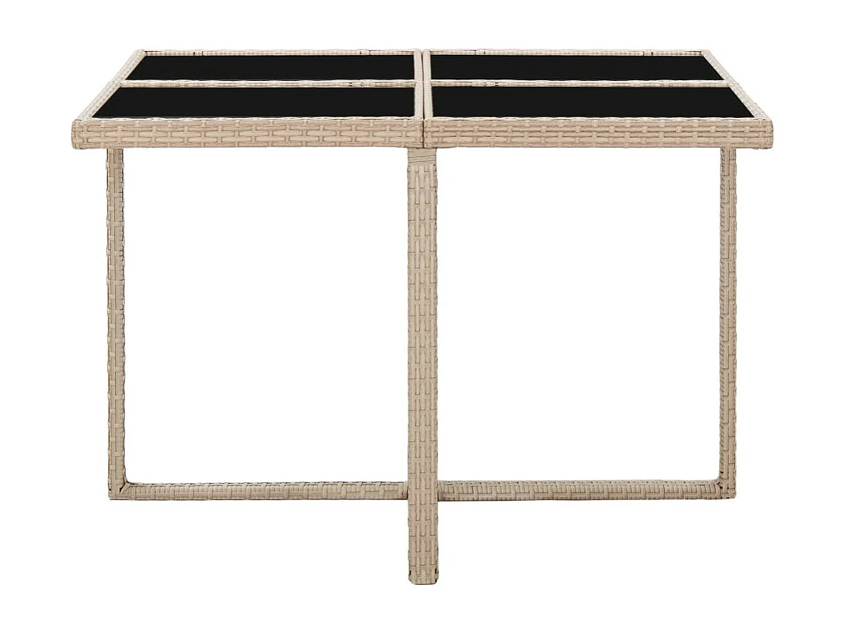 Salon de jardin 5 pcs avec coussins Résine tressée Beige 2