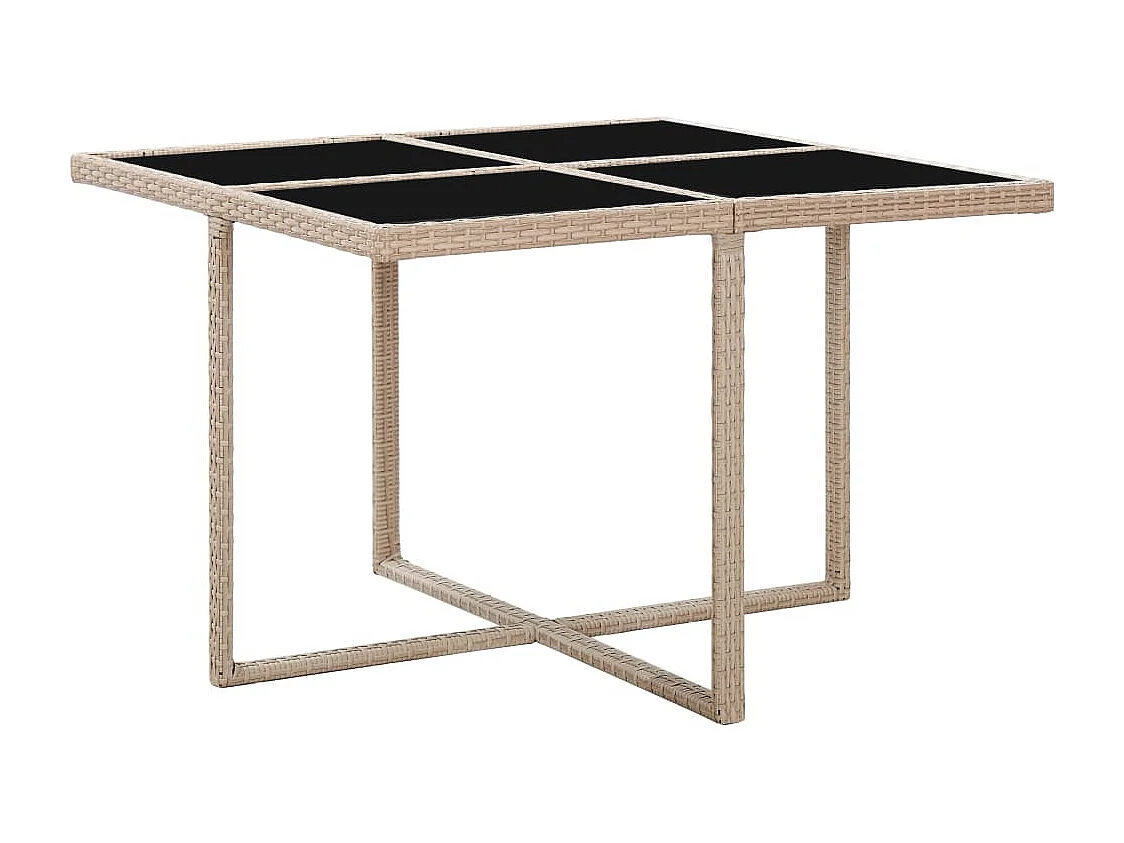 Salon de jardin 5 pcs avec coussins Résine tressée Beige 2