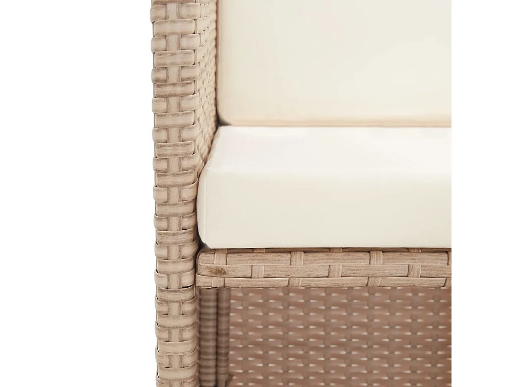 Salon de jardin 5 pcs avec coussins Résine tressée Beige 2