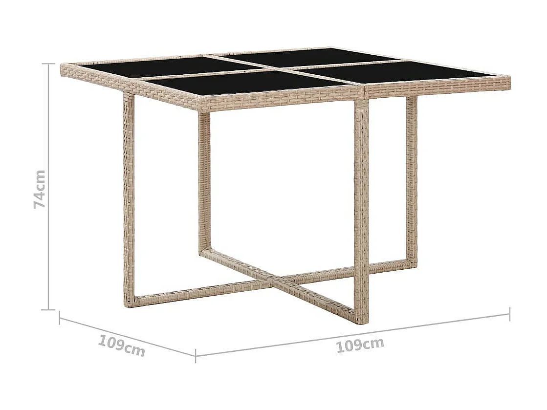 Salon de jardin 5 pcs avec coussins Résine tressée Beige 2