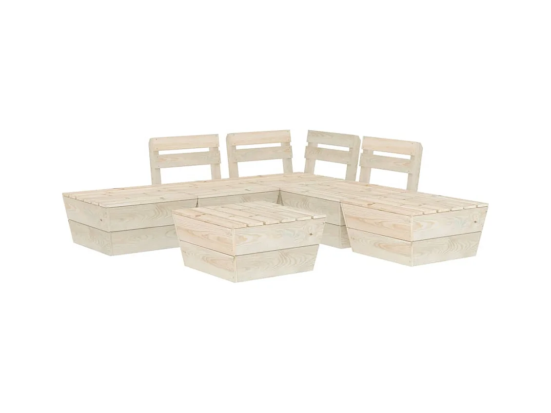 Salon de jardin palette 6 pcs Bois d'épicéa imprégné