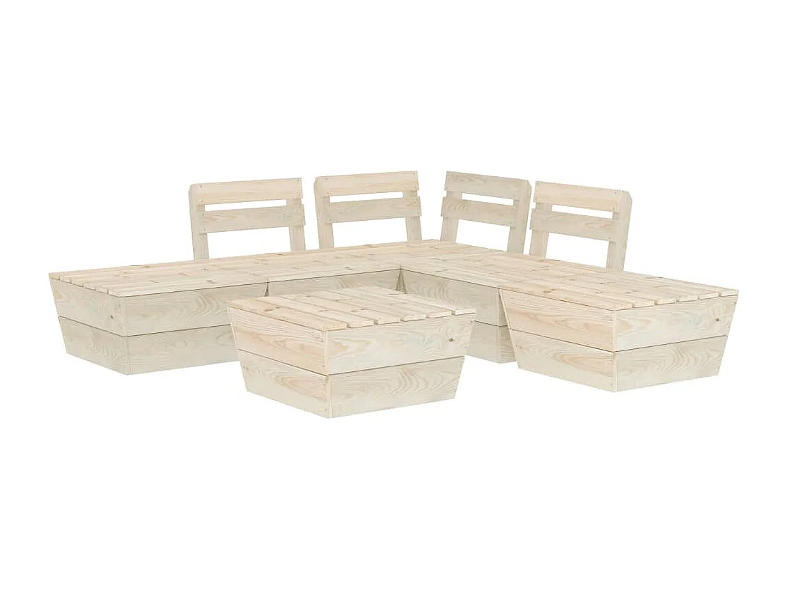 Salon de jardin palette 6 pcs Bois d'épicéa imprégné