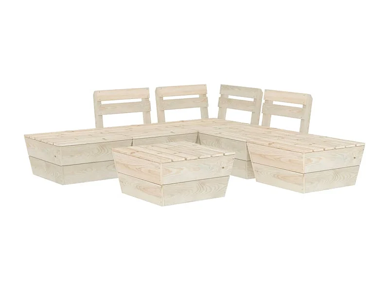 Salon de jardin palette 6 pcs Bois d'épicéa imprégné
