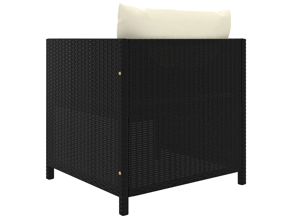 Salon de jardin 5 pcs avec coussins Résine tressée Noir 42