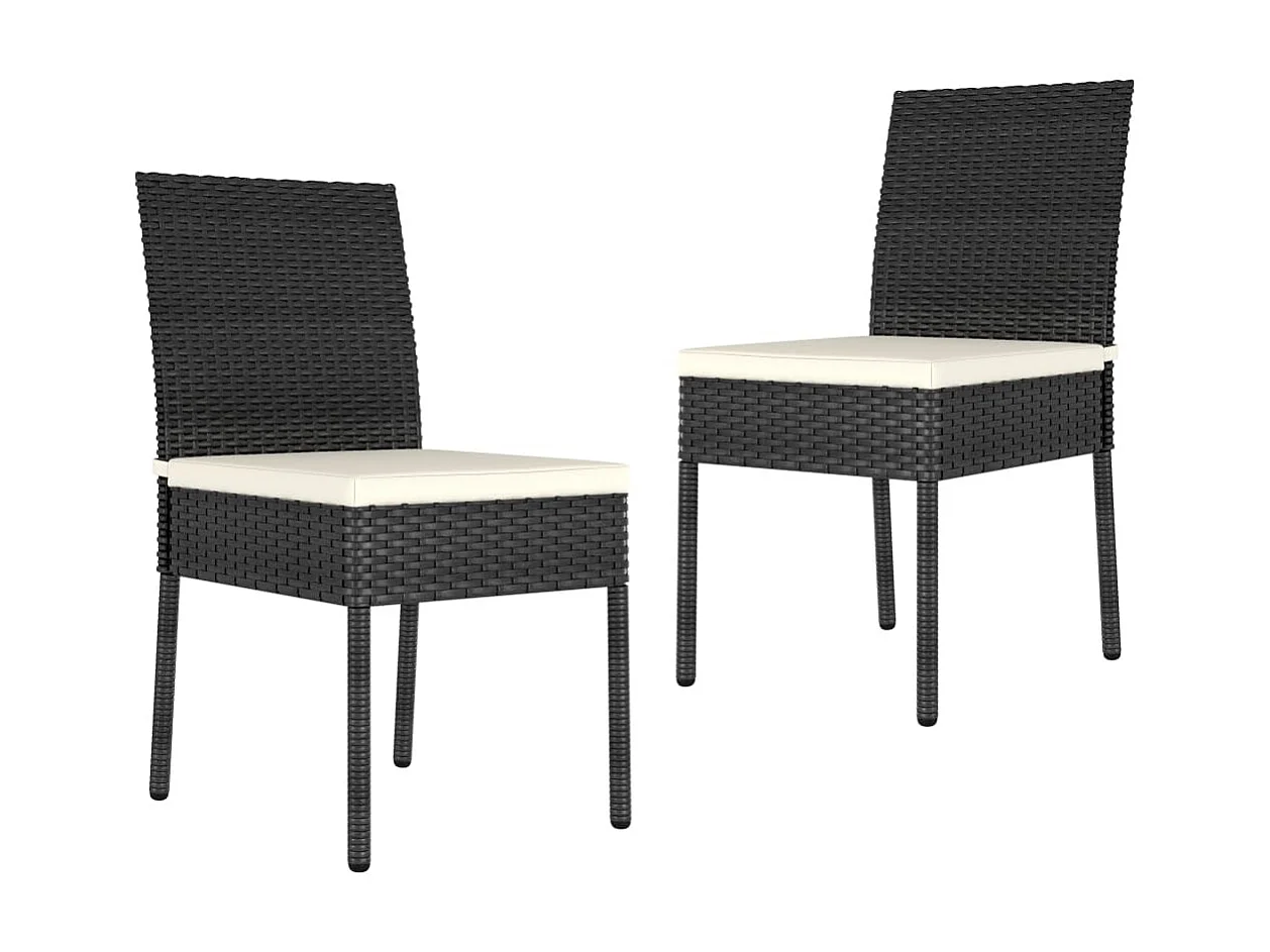 Ensemble de salle à manger de jardin 3 pcs Résine tressée Noir