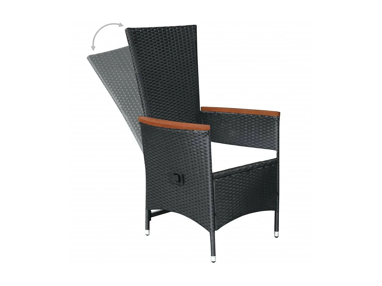 Salon de jardin 9 pcs avec coussins Résine tressée Noir 35