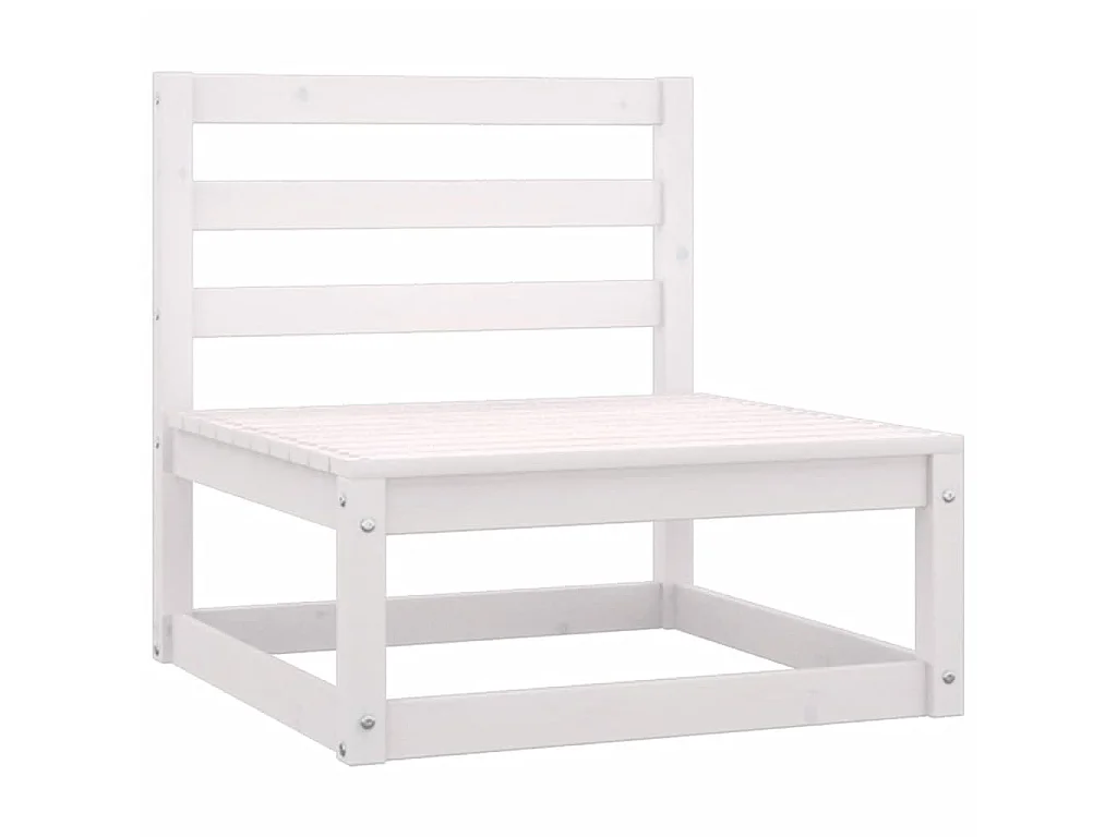 Salon de jardin 2 pcs Blanc Bois de pin massif