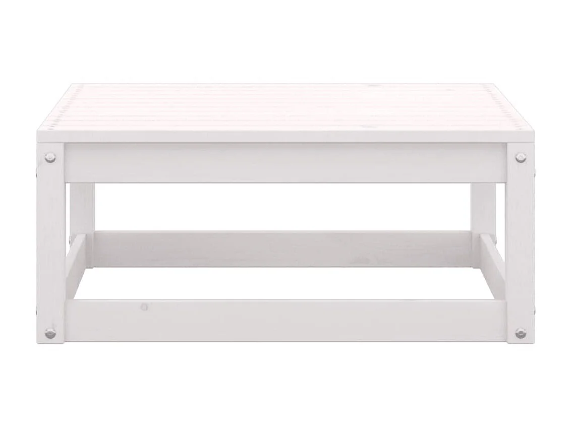 Salon de jardin 2 pcs Blanc Bois de pin massif