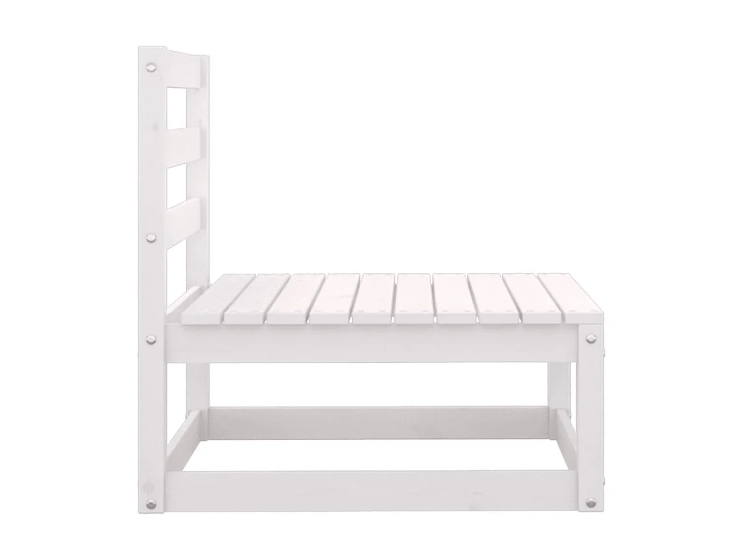 Salon de jardin 2 pcs Blanc Bois de pin massif