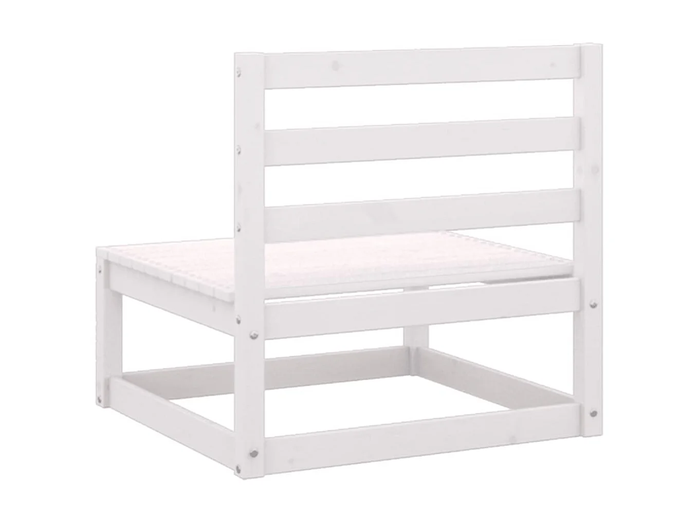 Salon de jardin 2 pcs Blanc Bois de pin massif