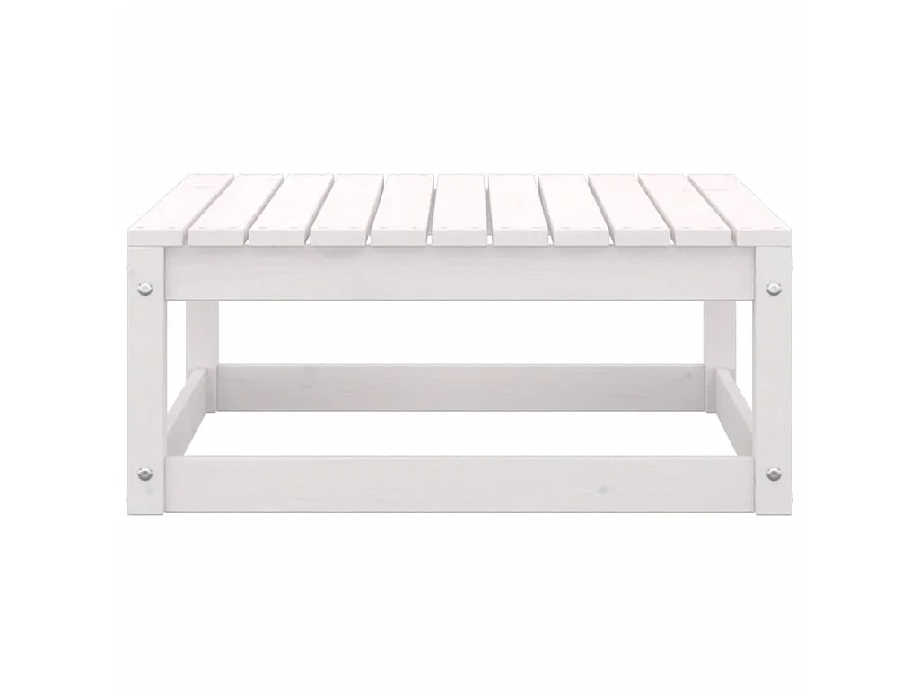 Salon de jardin 2 pcs Blanc Bois de pin massif