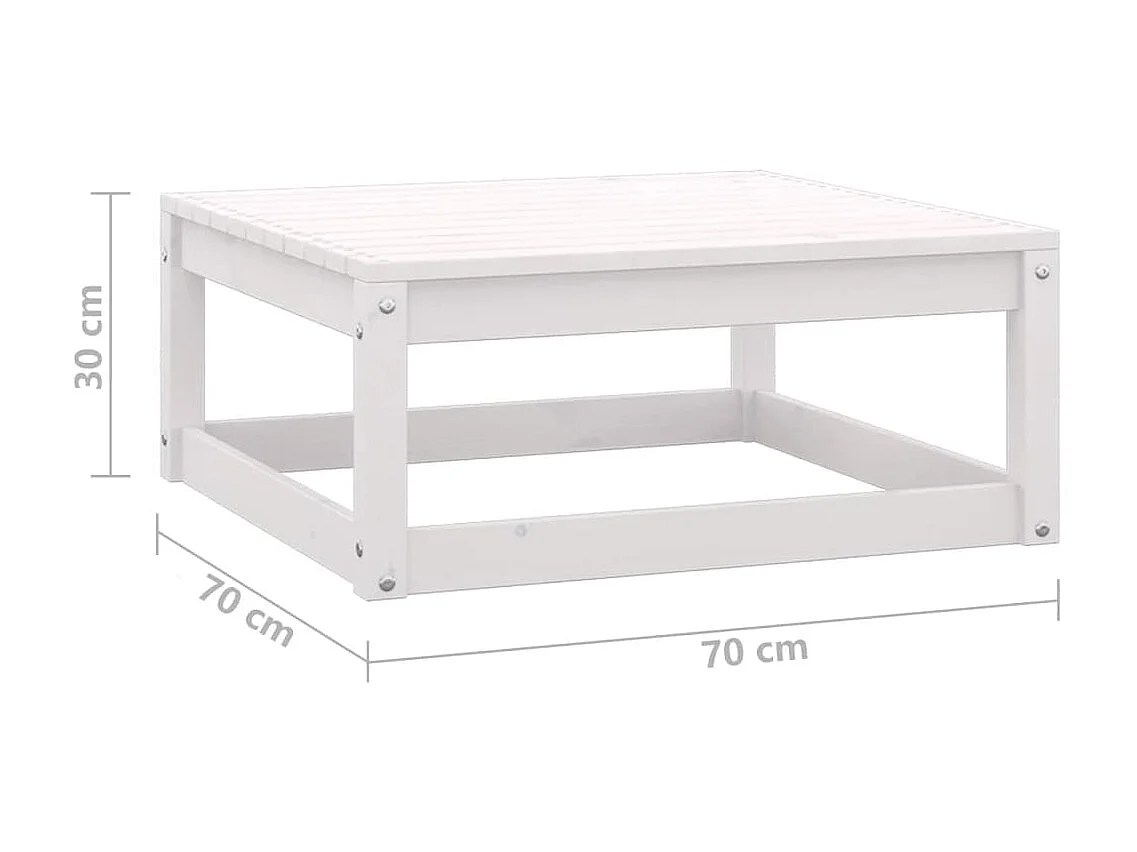 Salon de jardin 2 pcs Blanc Bois de pin massif