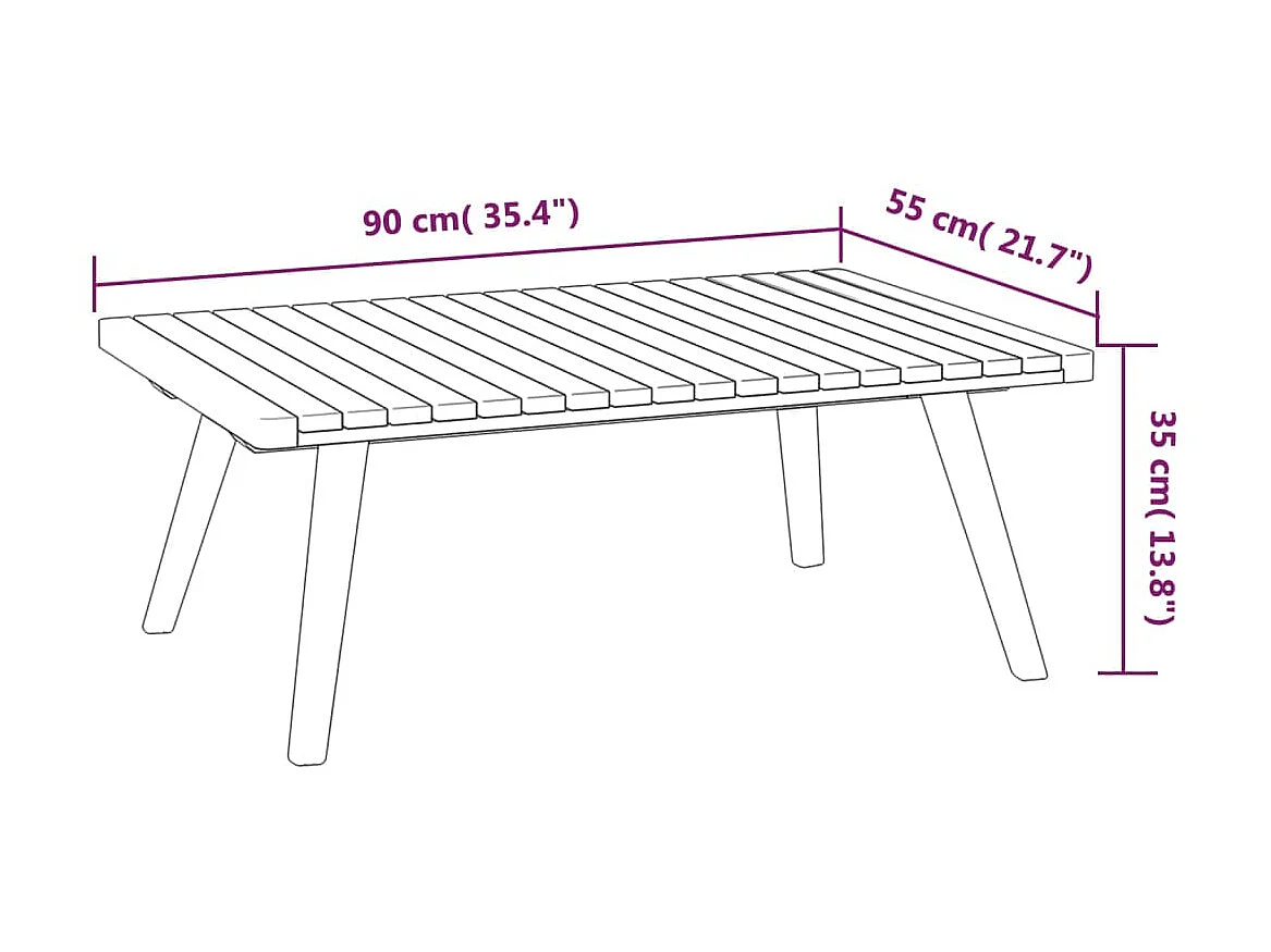 Salon de jardin 4 pcs avec coussins Bois d'acacia solide 7