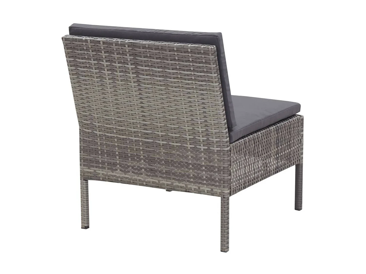 Salon de jardin 3 pcs avec coussins Résine tressée Gris 6