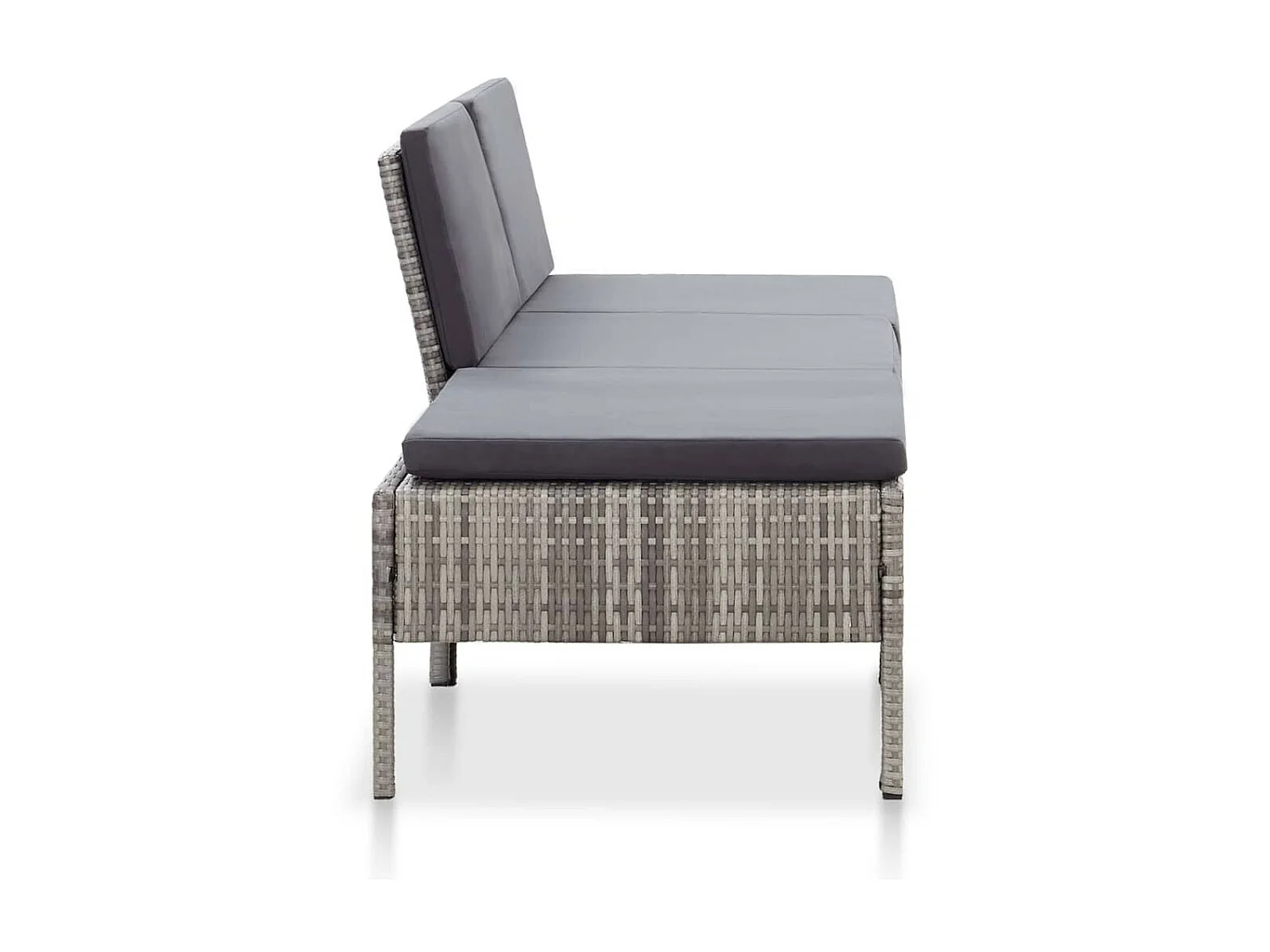 Salon de jardin 3 pcs avec coussins Résine tressée Gris 6