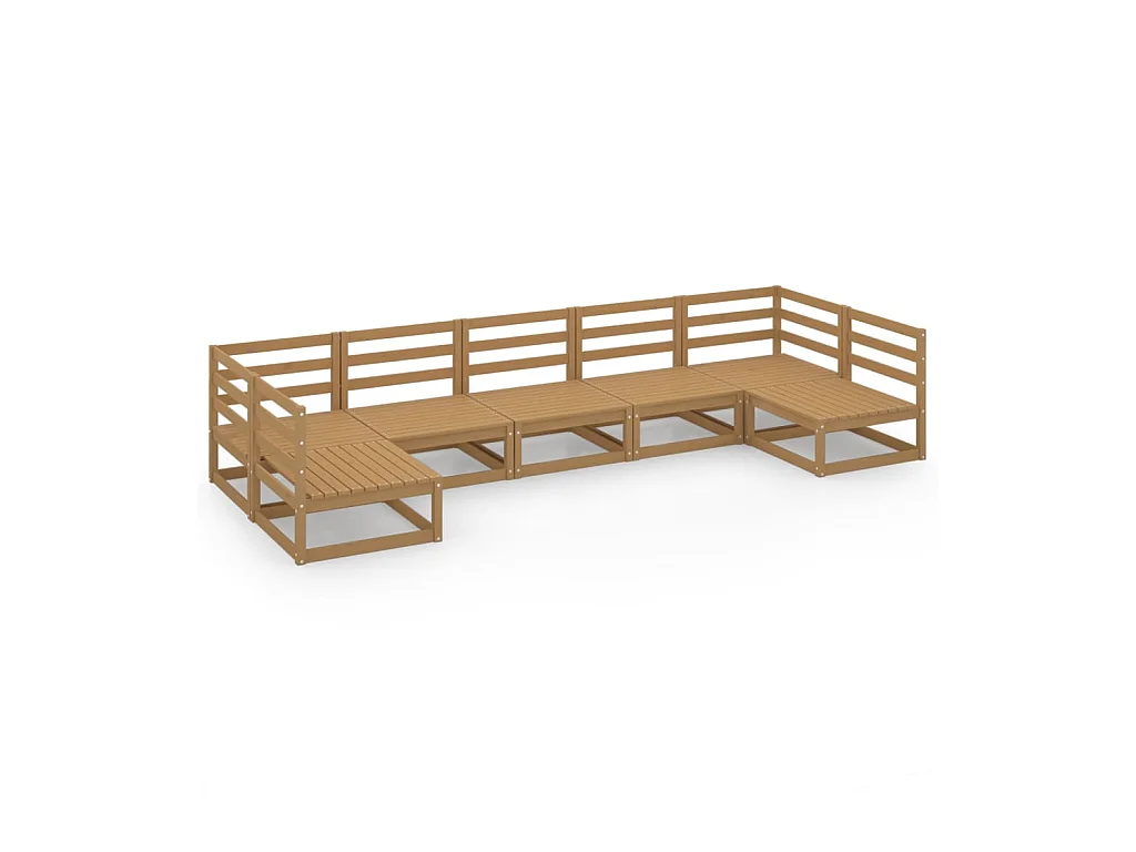 Salon de jardin 7 pcs Bois de pin massif 32