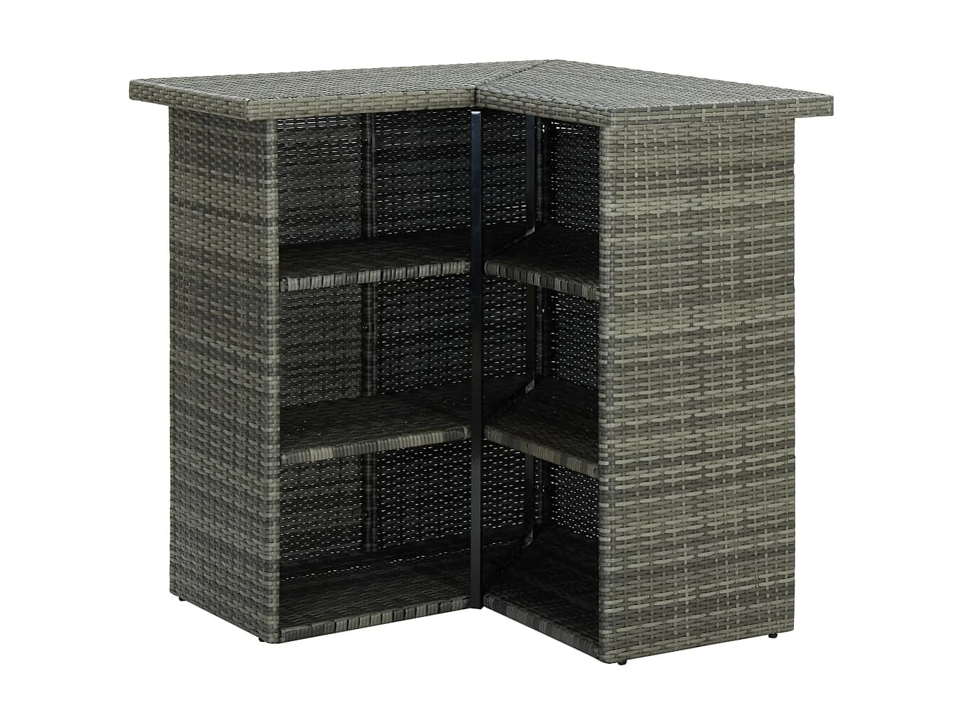 Meuble de bar de jardin 8 pcs avec coussins Résine tressée Gris