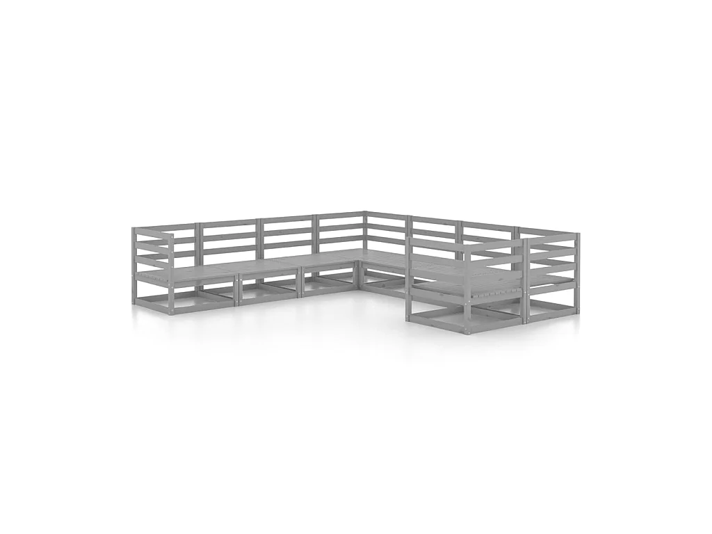 Salon de jardin 8 pcs Bois de pin massif 42