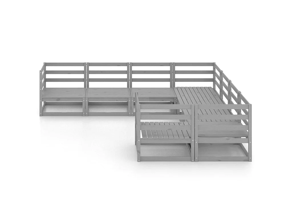 Salon de jardin 8 pcs Bois de pin massif 42