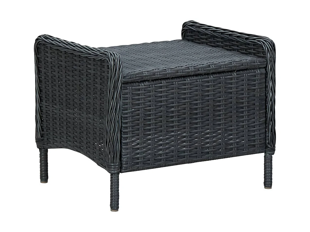 Salon de jardin 2 pcs avec coussins Résine tressée Gris foncé