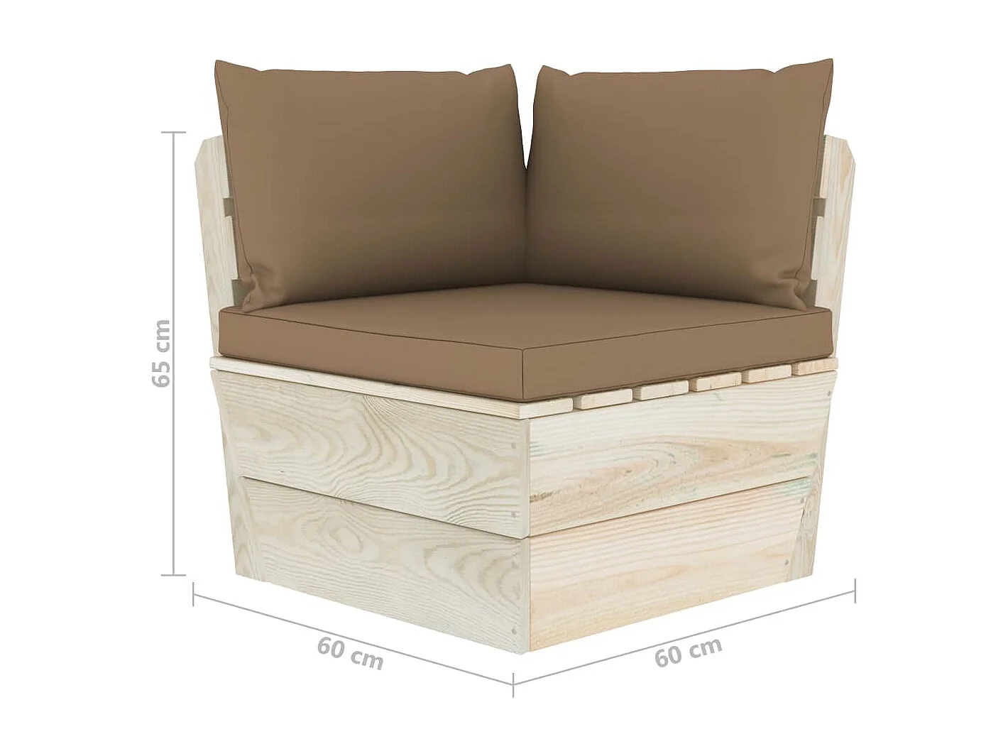 Canapé palette à 2 places de jardin avec coussins Bois d'épicéa 12